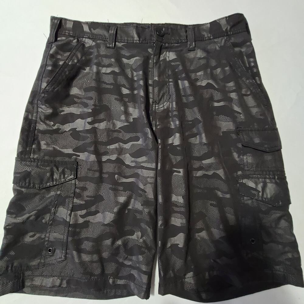 Mens Iron Company Blackout Camo Hybrid Cargo Shorts 34